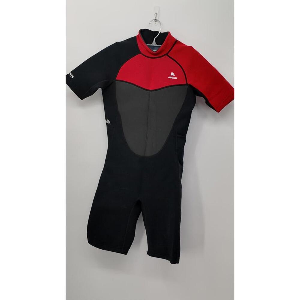 ABAHUB Men's‎ Medium Neoprene Short Sleeve Wetsuit Black Red Durable